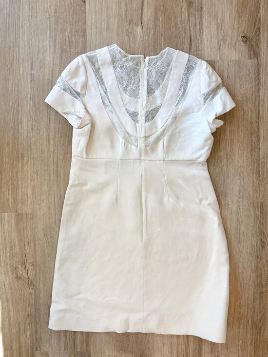 Valentino Ivory Silk Mini Dress Size 10 - Picture 6 of 10